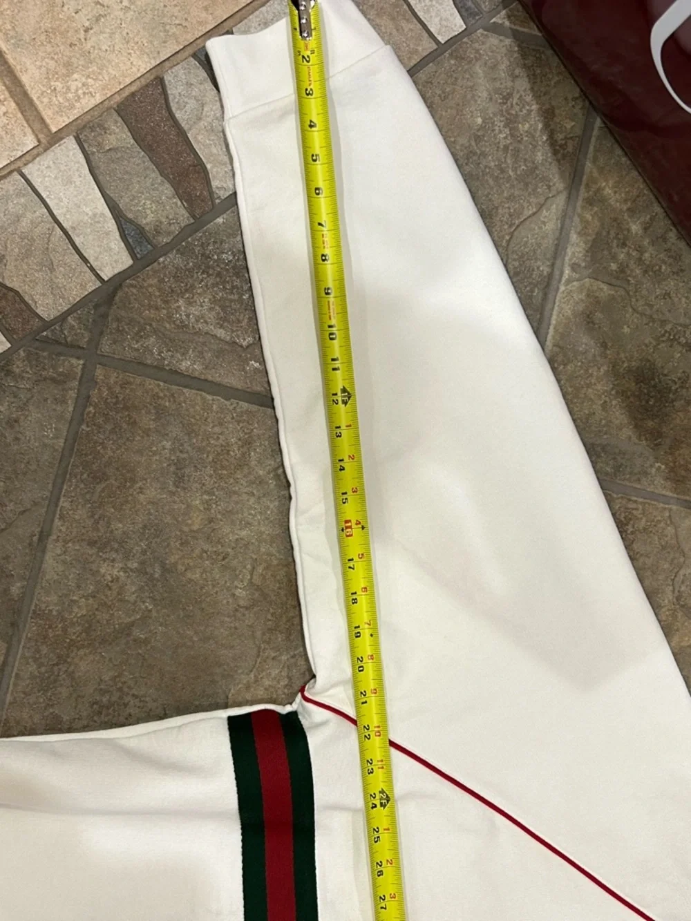 Men's Gucci cotton half zip hoodie signature green/red web trim gold size XXL